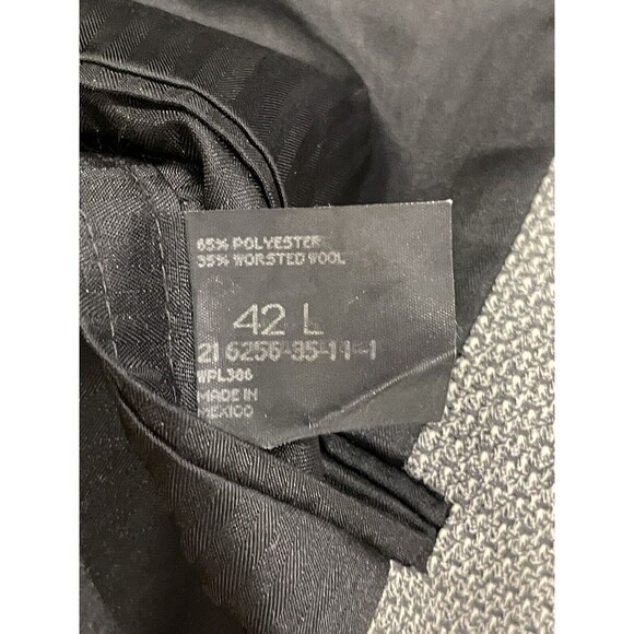 Haggar Collection Navy Wool Blazer Suit Jacket Gray Plaid Size 42 L - Picture 5 of 5